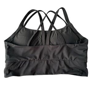 Alpine Design Women's Black Strappy Bralette Sports Bra, Large